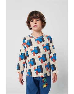 Детская хлопковая кофта с длинным рукавом Doggy Mate, бежевый Bobo choses