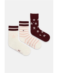 Детские носки 3 пары, бордовый Tommy hilfiger