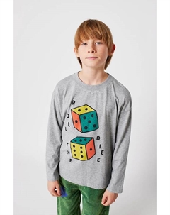 Детская хлопковая кофта Roll The Dice, серый Bobo choses