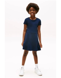 Детское хлопковое платье, темно-синий Tommy hilfiger
