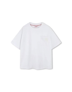 Детская хлопковая футболка, белый Hugo