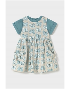 Детское хлопковое платье, бирюзовый Mayoral