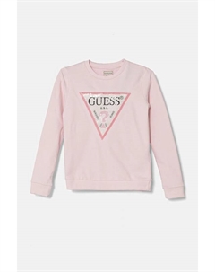 Детская хлопковая толстовка, розовый Guess