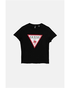 Детская хлопковая футболка, черный Guess