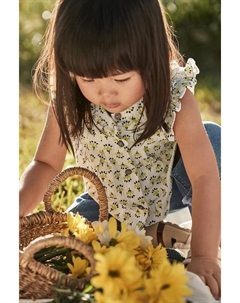 Детская хлопковая блузка, зеленый Mayoral