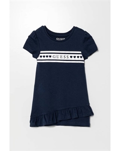 Детское хлопковое платье, темно-синий Guess