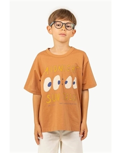 Детская хлопковая футболка MIDNIGHT GRAPHIC TEE, коричневый Tinycottons