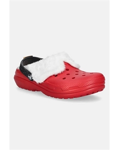 Детские шлепанцы CLASSIC LINED SANTA CLOG, красный Crocs