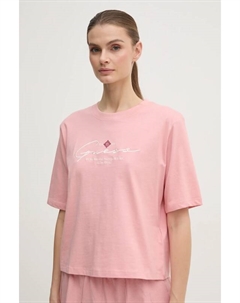 Хлопковая футболка, розовый Guess