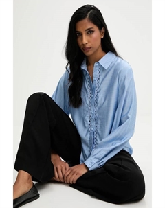 Рубашка с льном, синий Answear lab