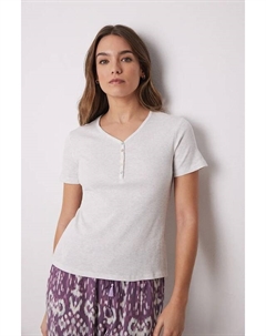 Хлопковая пижамная футболка, серый Women'secret