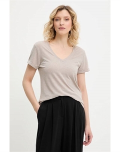 Льняная футболка, коричневый Answear lab