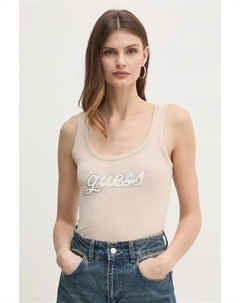 Топ из шенилла, бежевый Guess