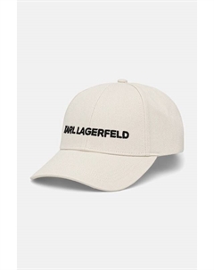 Хлопковая кепка с козырьком, бежевый Karl lagerfeld