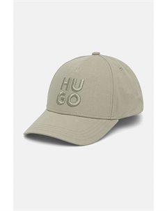 Хлопковая кепка с козырьком, зеленый Hugo