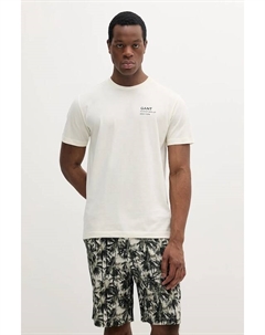 Хлопковая футболка, бежевый Gant