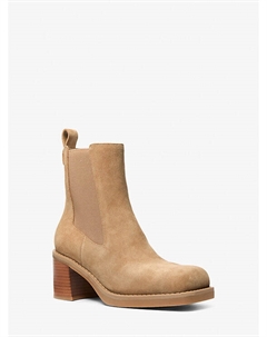 Замшевые ботильоны Houston на квадратном каблуке, бежевый Michael kors