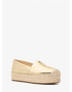 Эспадрильи Lynne на платформе из металлизированной кожи с эффектом кракле, золотой Michael kors
