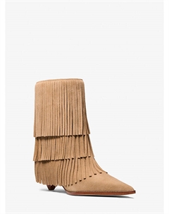 Замшевые сапоги Jayla с бахромой, бежевый Michael kors