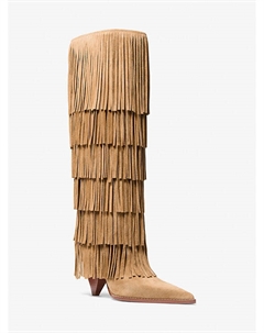 Высокие замшевые сапоги Jayla с бахромой, бежевый Michael kors
