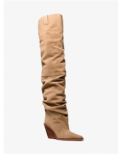 Замшевые сапоги Noemie выше колена, бежевый Michael kors