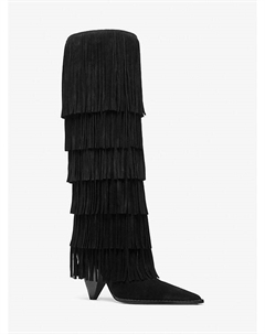 Замшевые сапоги Jayla с бахромой, черный Michael kors