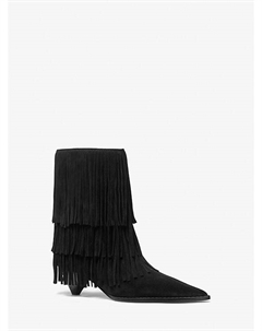 Замшевые ботильоны Jayla с бахромой, черный Michael kors