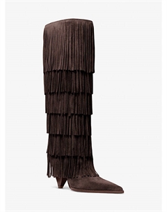 Высокие замшевые сапоги Jayla с бахромой, коричневый Michael kors