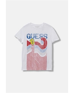 Детская хлопковая футболка, белый Guess