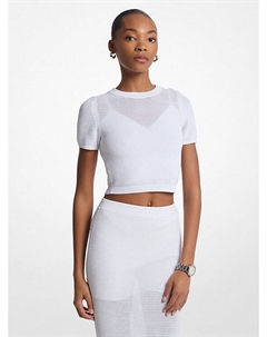 Многослойный топ из вязаной вискозы, белый Michael kors