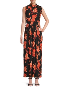 Платье макси с цветочным принтом и сборками, черный Nannette