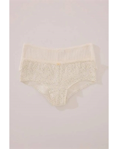 Хлопковые трусы 2 шт, бежевый Women'secret