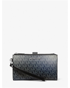 Большой омбре-клатч Jet Set с фирменным логотипом, Black Combo Michael kors
