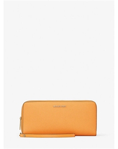 Большой дорожный кожаный клатч Jet Set из зернистой кожи, оранжевый Michael kors