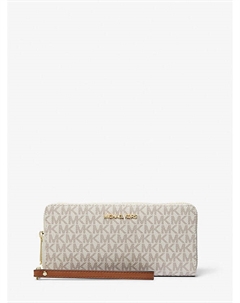 Большой дорожный кошелек-клатч Jet Set с логотипом, белый Michael kors