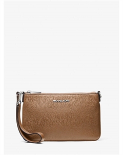 Маленький кожаный клатч Jet Set из зернистой кожи, трансформируемый, серый Michael kors