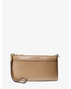 Средний клатч-кошелек Jet Set из зернистой кожи на запястье, бежевый Michael kors