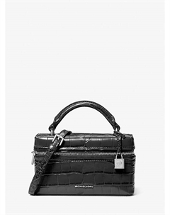 Мини-сумка Jana через плечо из кожи с тиснением под крокодила, черный Michael kors