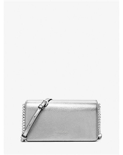 Средняя металлическая сумка через плечо Jet Set, серебряный Michael kors