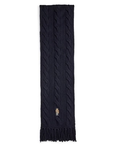 Шерстяной шарф, темно-синий Polo ralph lauren