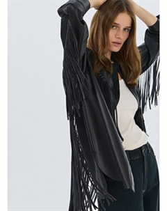 Рубашка из искусственной кожи с бахромой, Коричневый Ostin