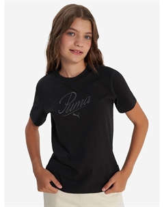 Футболка для девочек Ess Script, Черный Puma