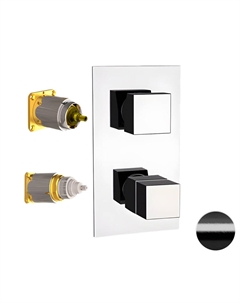 Смеситель для душа Q-Elegance QT93KBCFP с термостатом цвет Черный брашированный хром Remer