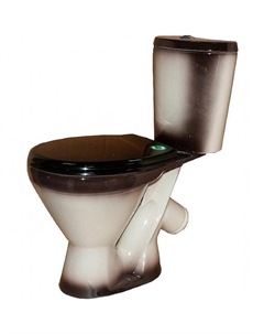 Унитаз компакт Элегант 4620008195698 Черный декор с бачком и сиденьем Rosa