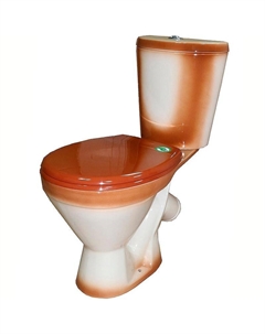 Унитаз компакт Элегант 4620008195681 Коричневый декор с бачком и сиденьем Rosa