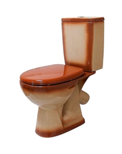 Унитаз компакт Уют 4630055558797 Коричневый декор с бачком и сиденьем Rosa