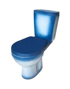 Унитаз компакт Рио 4640021065754 Синий декор с бачком и сиденьем Rosa