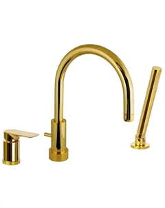 Смеситель на борт ванны Infinity I07DO цвет Золото глянцевое Remer