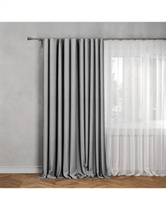 Штора на ленте со скрытыми петлями блэкаут Sanur 200x300 см цвет серый Kreaforta