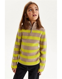 Джемпер с воротником стойкой на молнии в полоску Silver spoon life